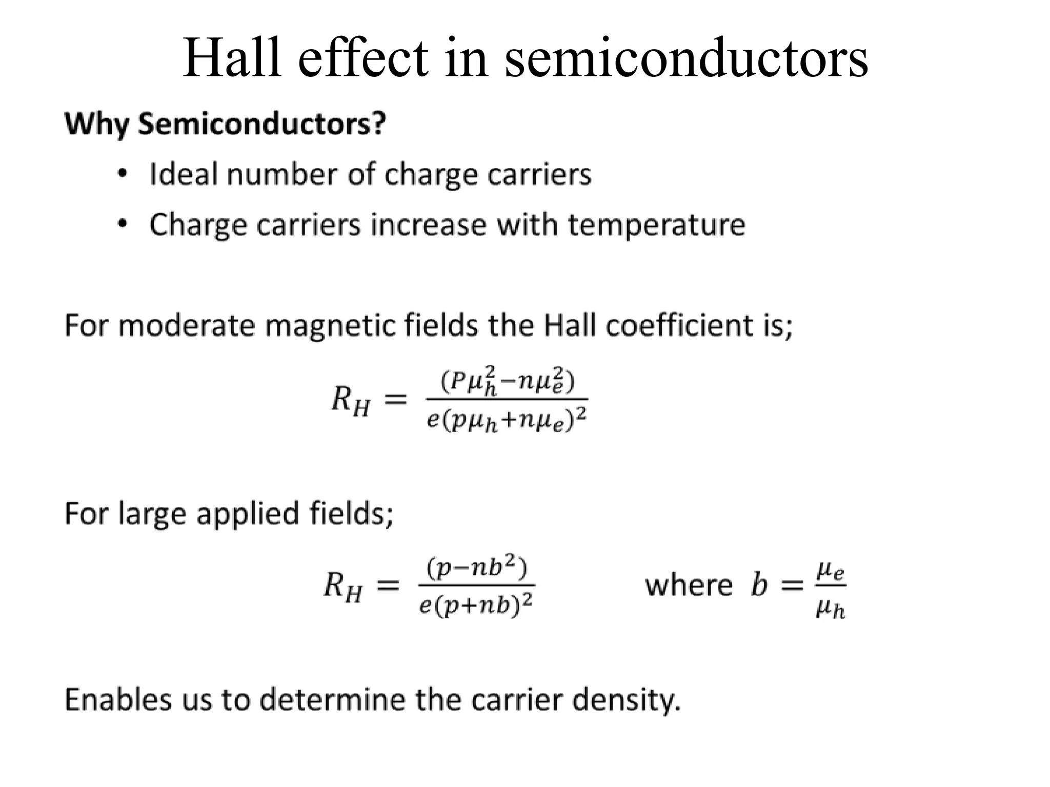 Hall effect in semiconductors
 
