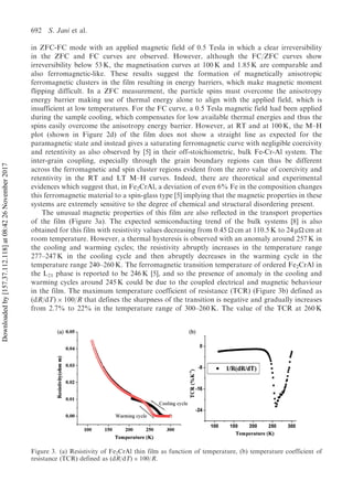 Magnetic and transport properties in thin film of fe2 cral | PDF