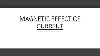 MAGNETIC EFFECT OF
CURRENT
 