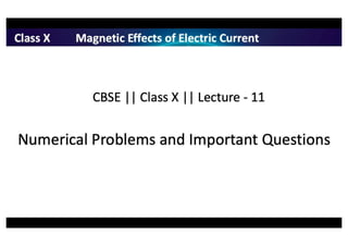 Magnetic effects of electric current class 10 notes