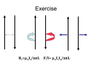 Exercise B 1 =  0 I 1 /2  L  F/l=   0 I 1 I 2 /2  L  