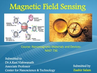 Magnetic Field Sensing

Course: Nanomagnetic Materials and DevicesNAST 736
Submitted to
Dr.A.Kasi.Vishwanath
Associate Professor
Center for Nanoscience & Technology

Submitted by
Zaahir Salam

 