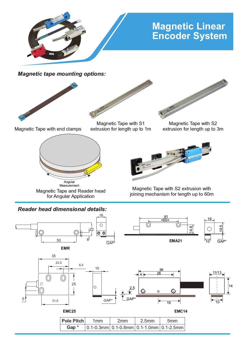 linear encoders tape for linear measurement applications