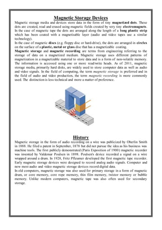 Magnetic storage devices | DOCX