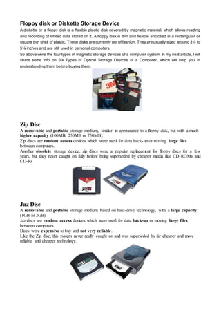 Discheta Magnetic storage devices | DOCX