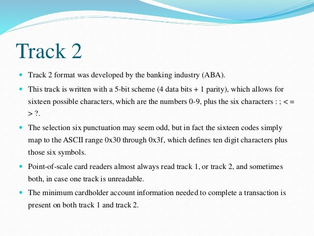 magnetic stripe on the back of credit card track 2 format