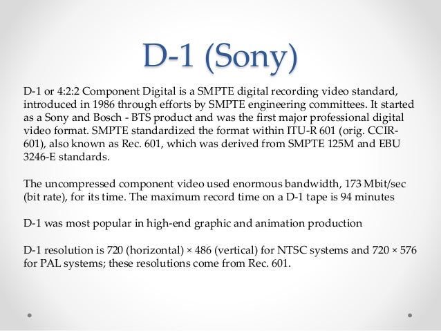 magnetic tape and recording formats ccir format