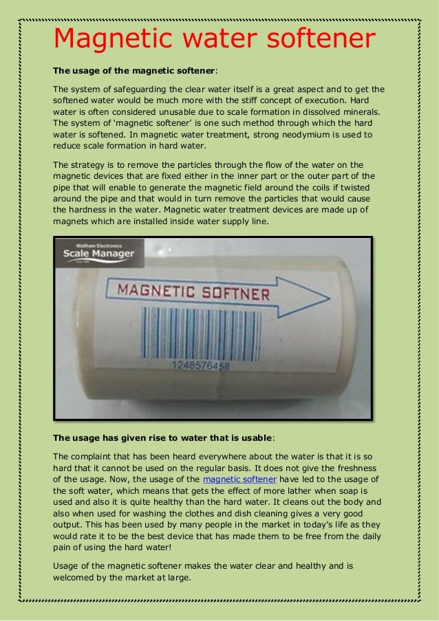 whole house magnetic water softener