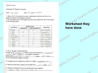 Worksheet they have done 