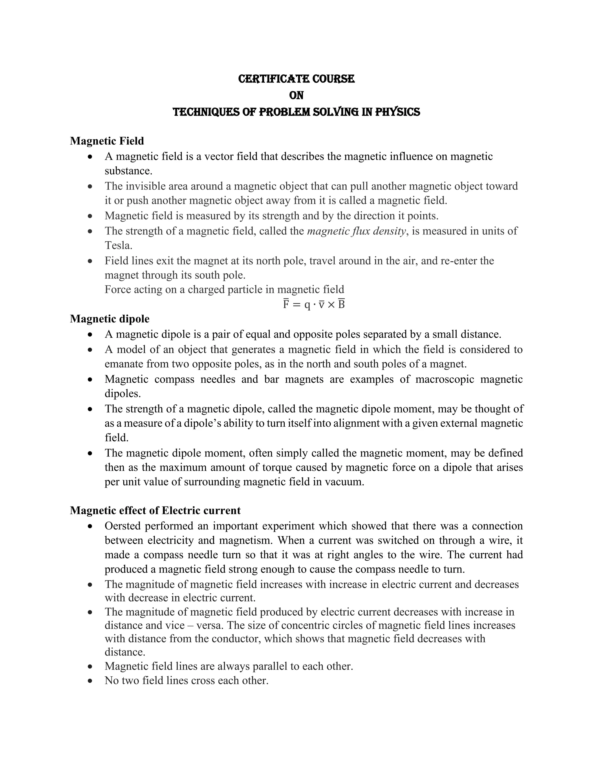 Magnetism notes | PDF