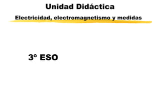 Unidad Didáctica
Electricidad, electromagnetismo y medidas

3º ESO

 