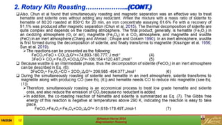 2. Rotary Kiln Roasting………………..(CONT.)
 
