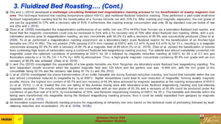 3. Fluidized Bed Roasting…. (Cont.)
 