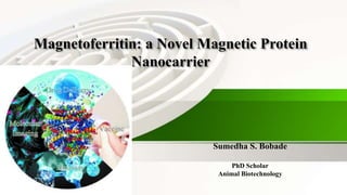 Magnetoferritin: a Novel Magnetic Protein
Nanocarrier
Sumedha S. Bobade
PhD Scholar
Animal Biotechnology
 