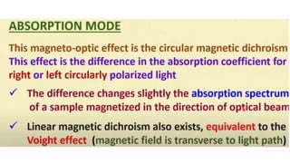 Magneto optic effect