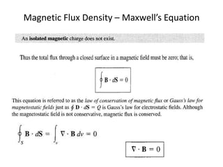 Magnetic Flux Density – Maxwell’s Equation