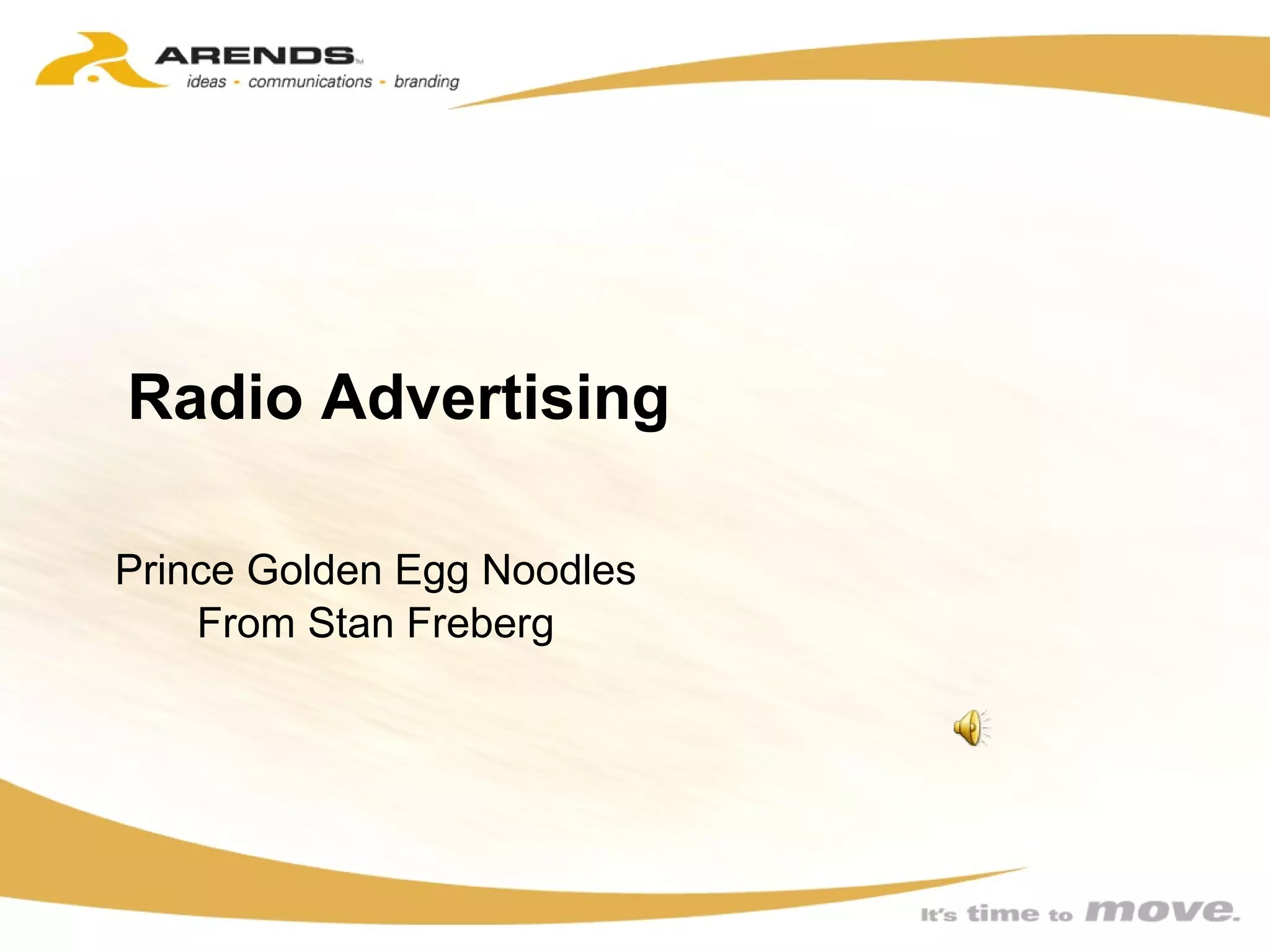 Radio Advertising  Prince Golden Egg Noodles From Stan Freberg 