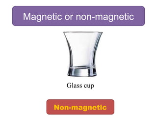 Magnetic or non-magnetic
Glass cup
Non-magnetic
 