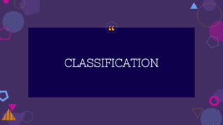 “
CLASSIFICATION
 