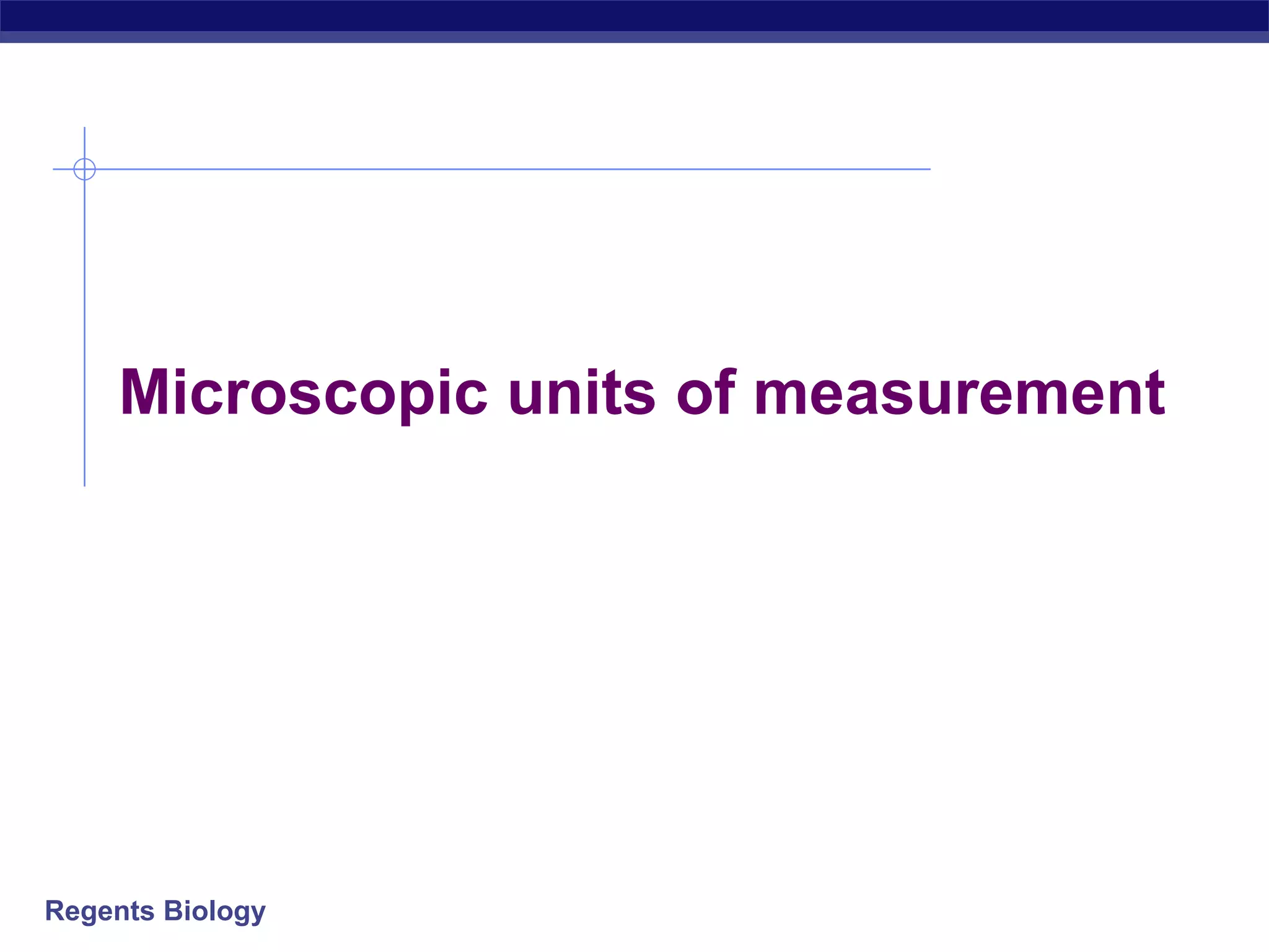 Regents Biology
Microscopic units of measurement
 