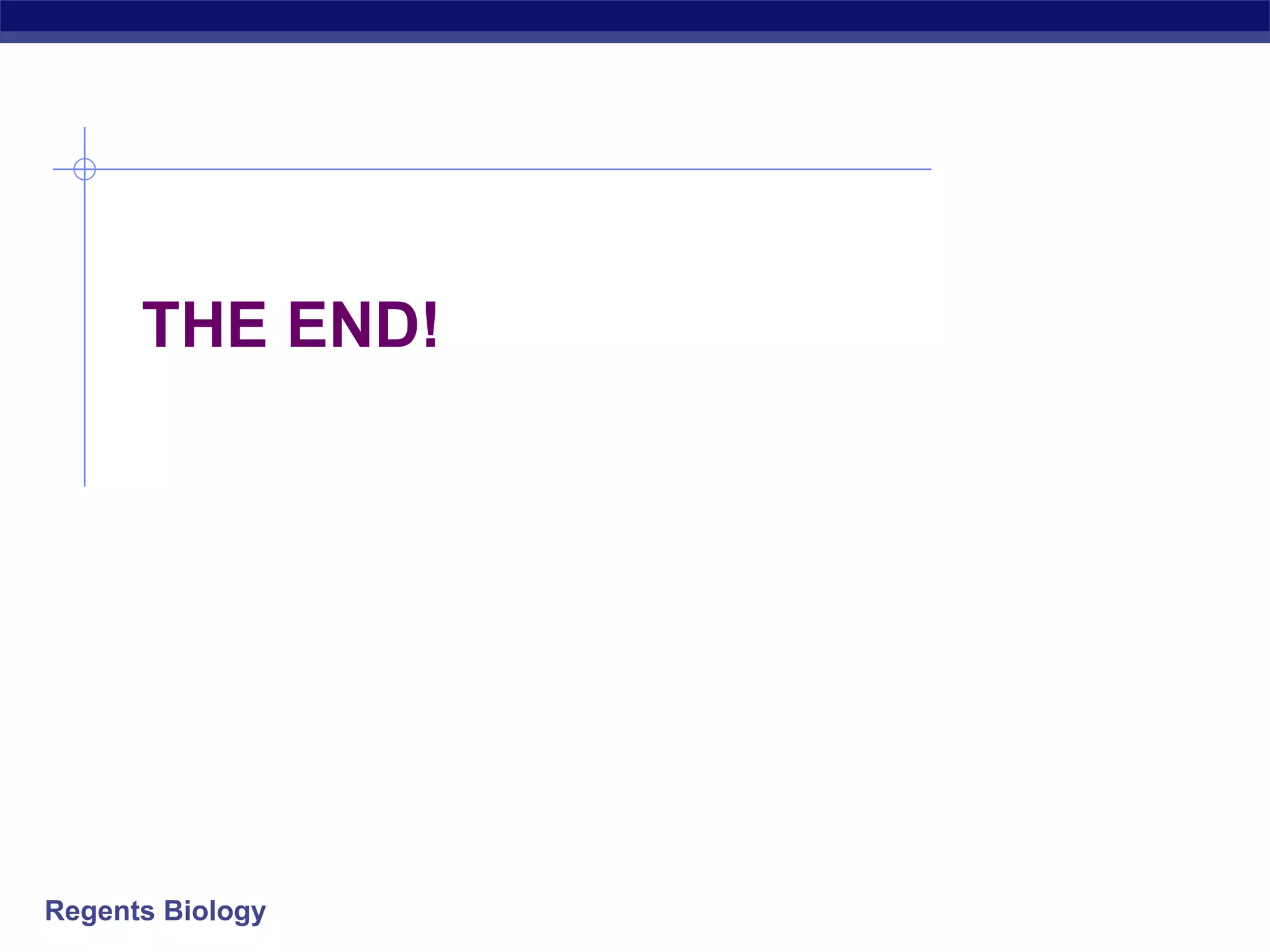THE END! 
Regents Biology 
 