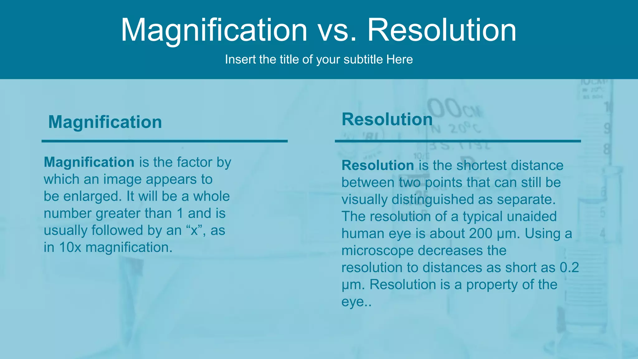 Magnification and resolution of microscope | PPTX