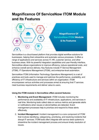 Magnificence Of ServiceNow ITOM Module and Its Features | PDF