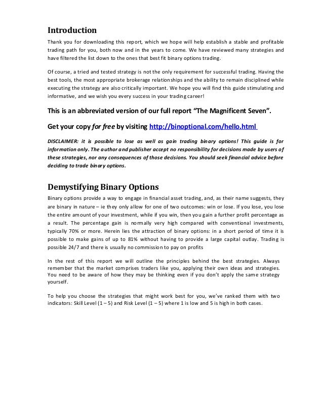 Best binary bet binary option strategies