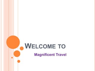WELCOME TO
Magnificent Travel
 