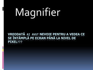                                    Magnifier Vreodatăaiavut nevoie pentru a vedea ce se întâmplă pe ecran până la nivel de pixel??? 