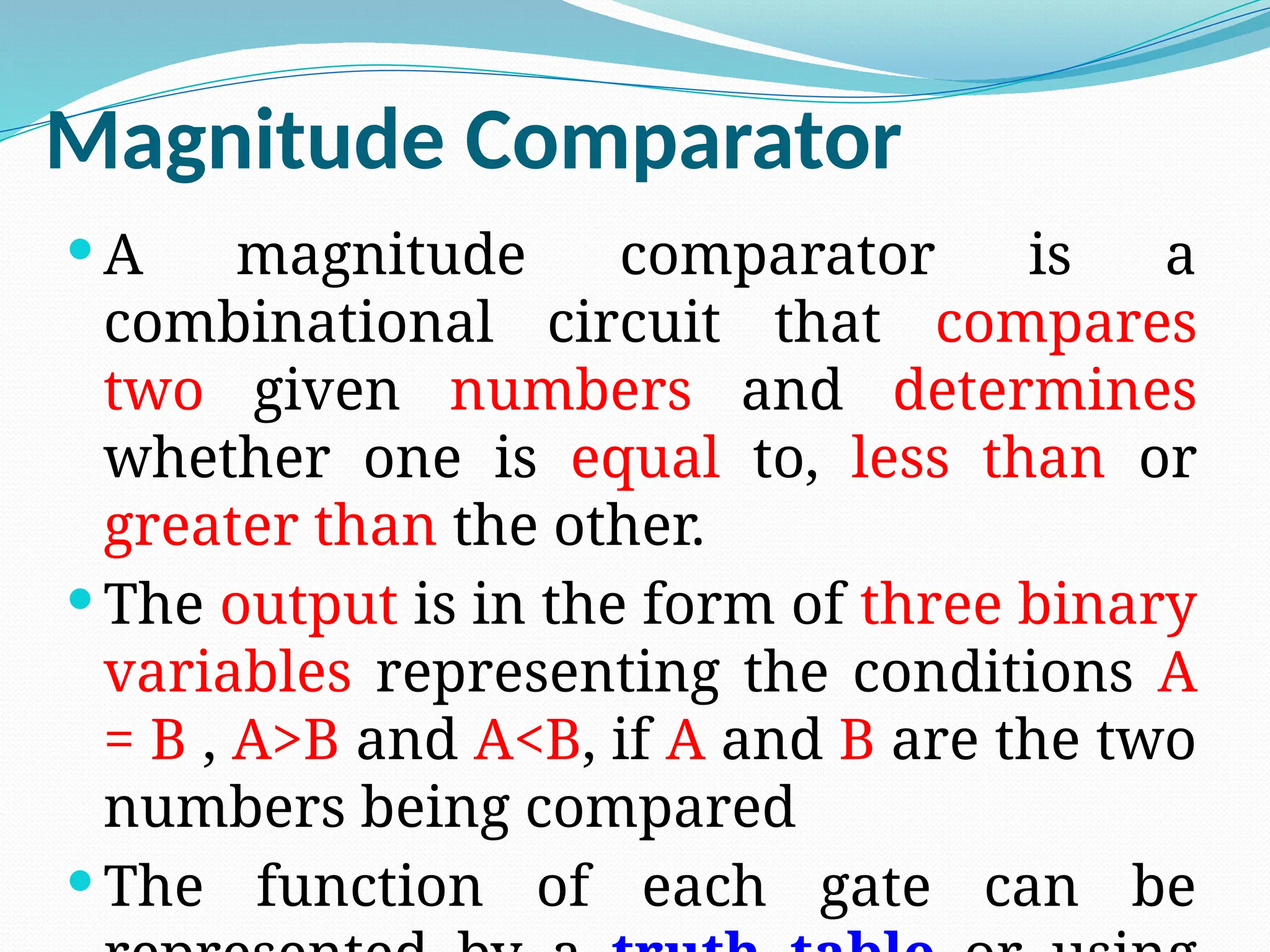 Magnitude Comparator explained along with logic gates.pptx