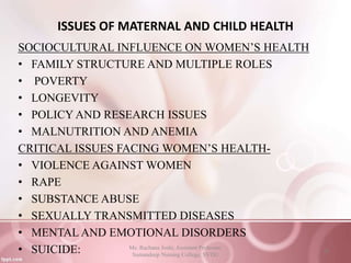 MAGNITUDE OF MATERNAL AND CHILD HEALTH PROBLEMS /FACTORS INFLUENCING ...