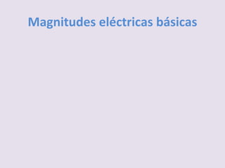 Magnitudes eléctricas básicas 