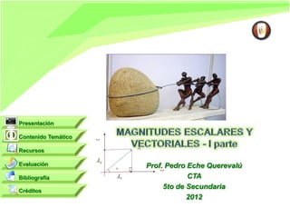 Presentación

Contenido Temático

Recursos

Evaluación           Prof. Pedro Eche Querevalú
Bibliografía                     CTA
                          5to de Secundaria
Créditos
                                 2012
 