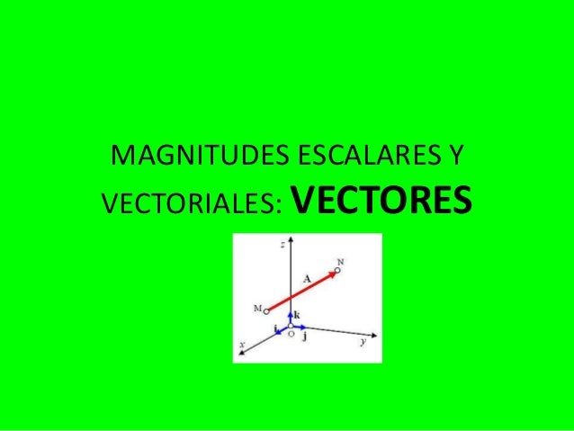 Magnitudes escalares y vectoriales