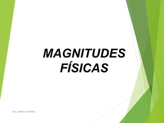 MAGNITUDES
FÍSICAS
ING. KARINA CONTRERAS
 