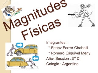 Integrantes :
* Saenz Ferrer Chabelli
* Romero Esquivel Merly
Año- Seccion : 5º D’
Colegio : Argentina
 