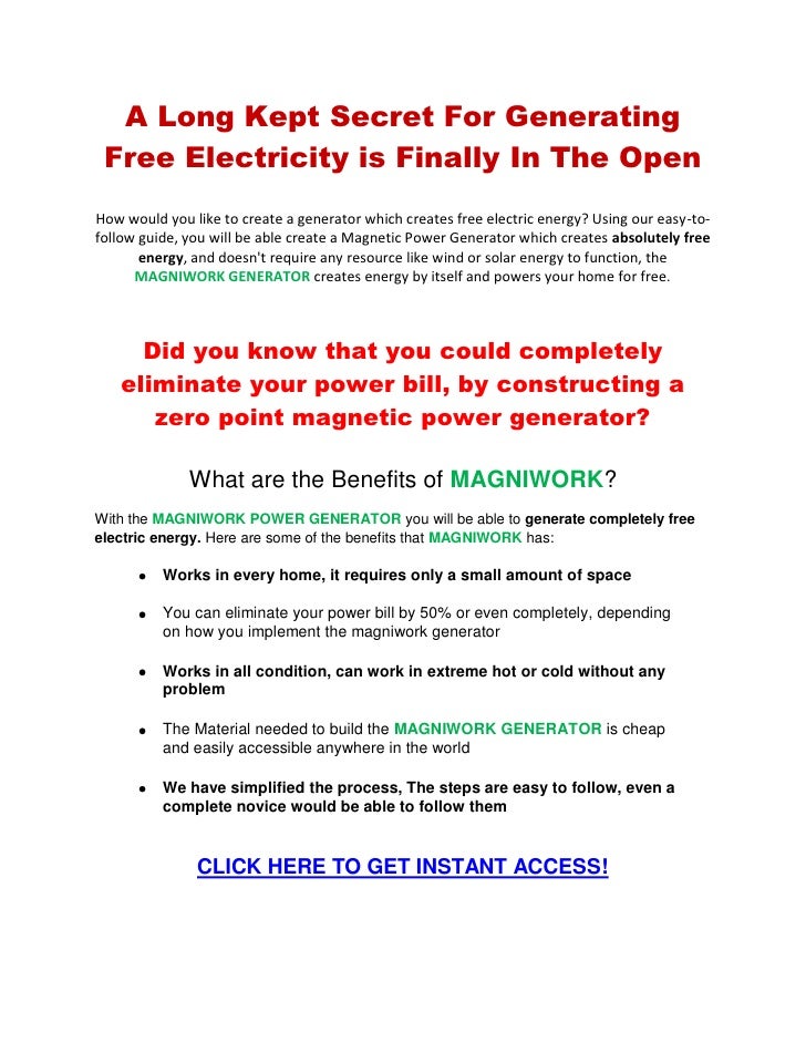 Magniwork Free Energy Generator Magniwork Free Energy Generator