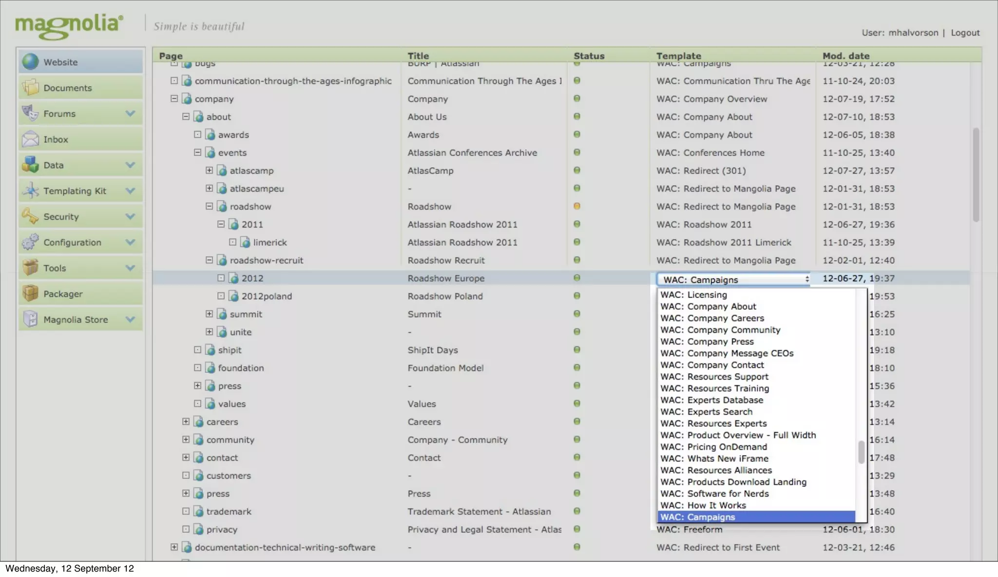 Wednesday, 12 September 12
 