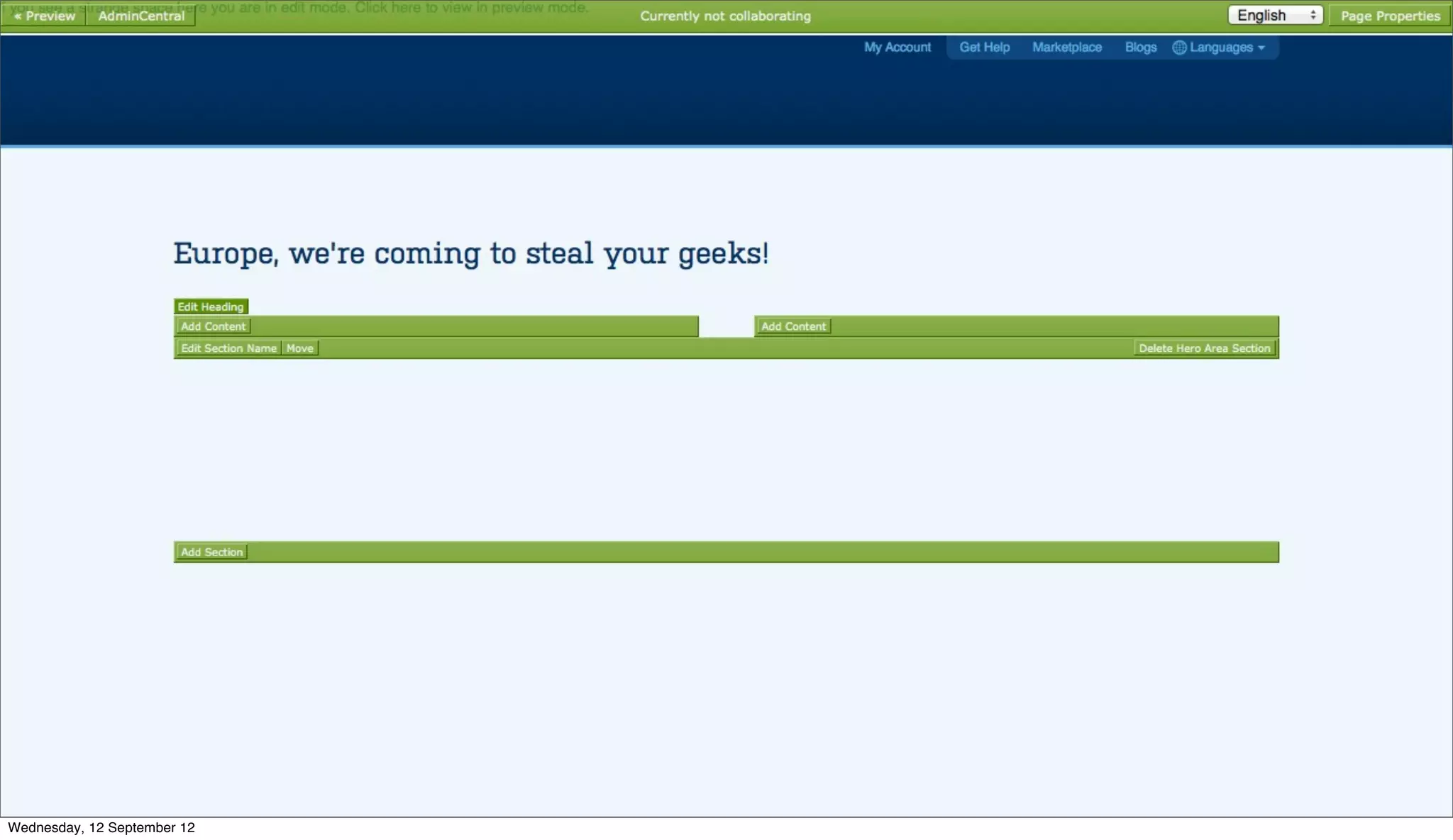 Wednesday, 12 September 12
 