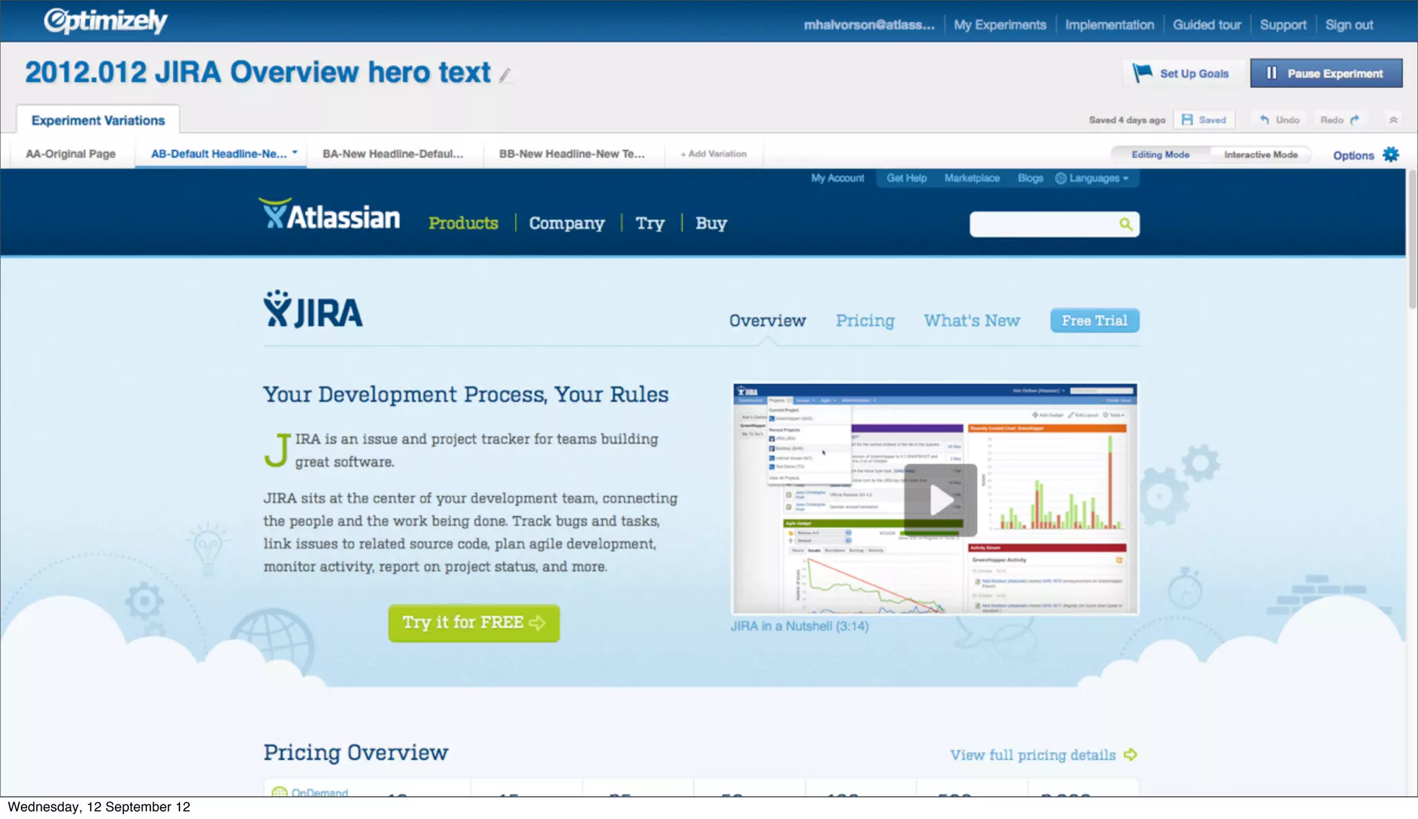 Wednesday, 12 September 12
 