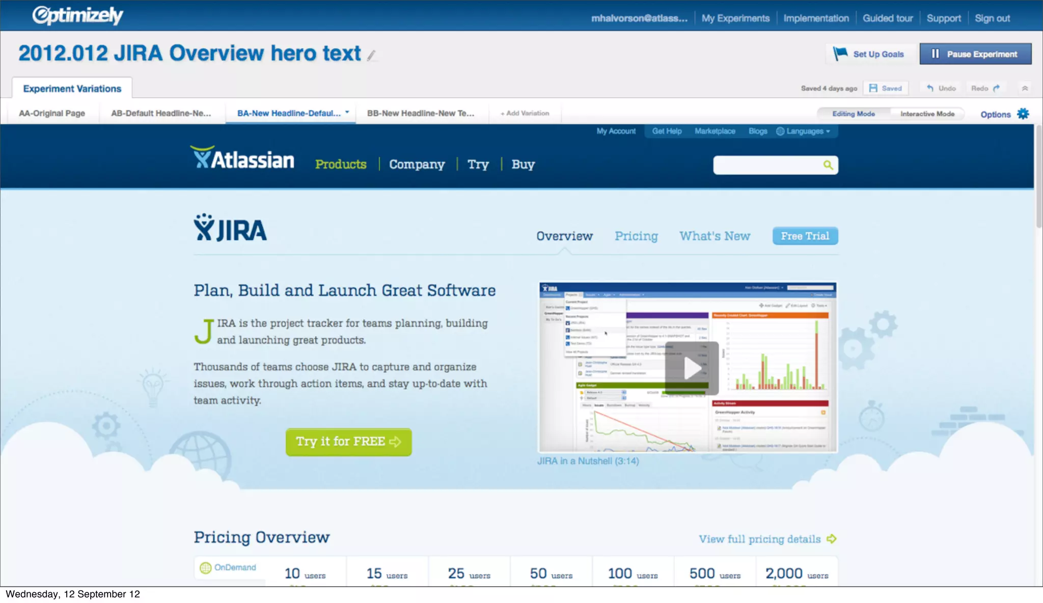 Wednesday, 12 September 12
 