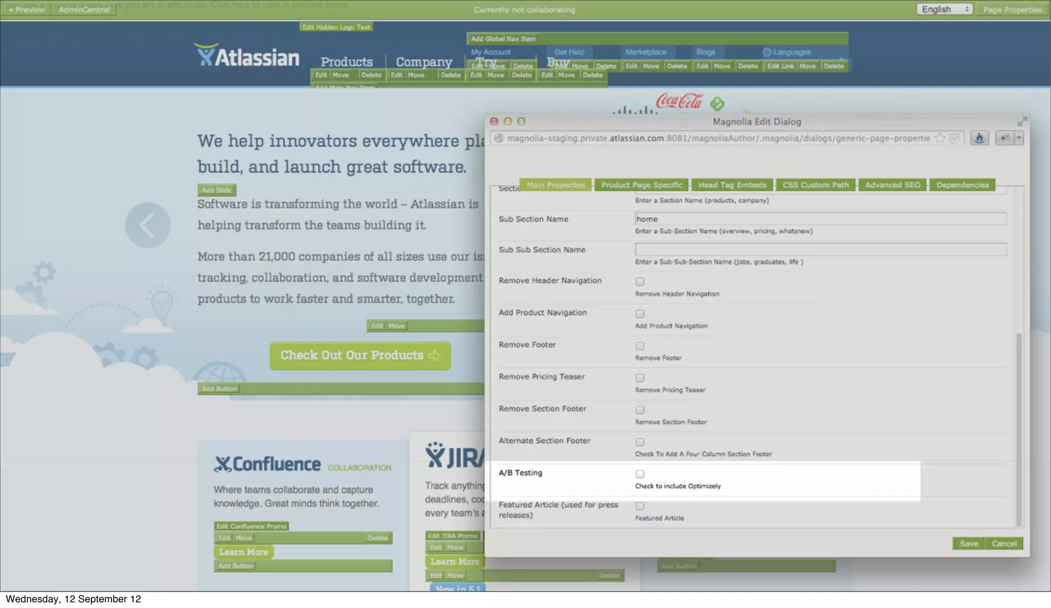 Wednesday, 12 September 12
 