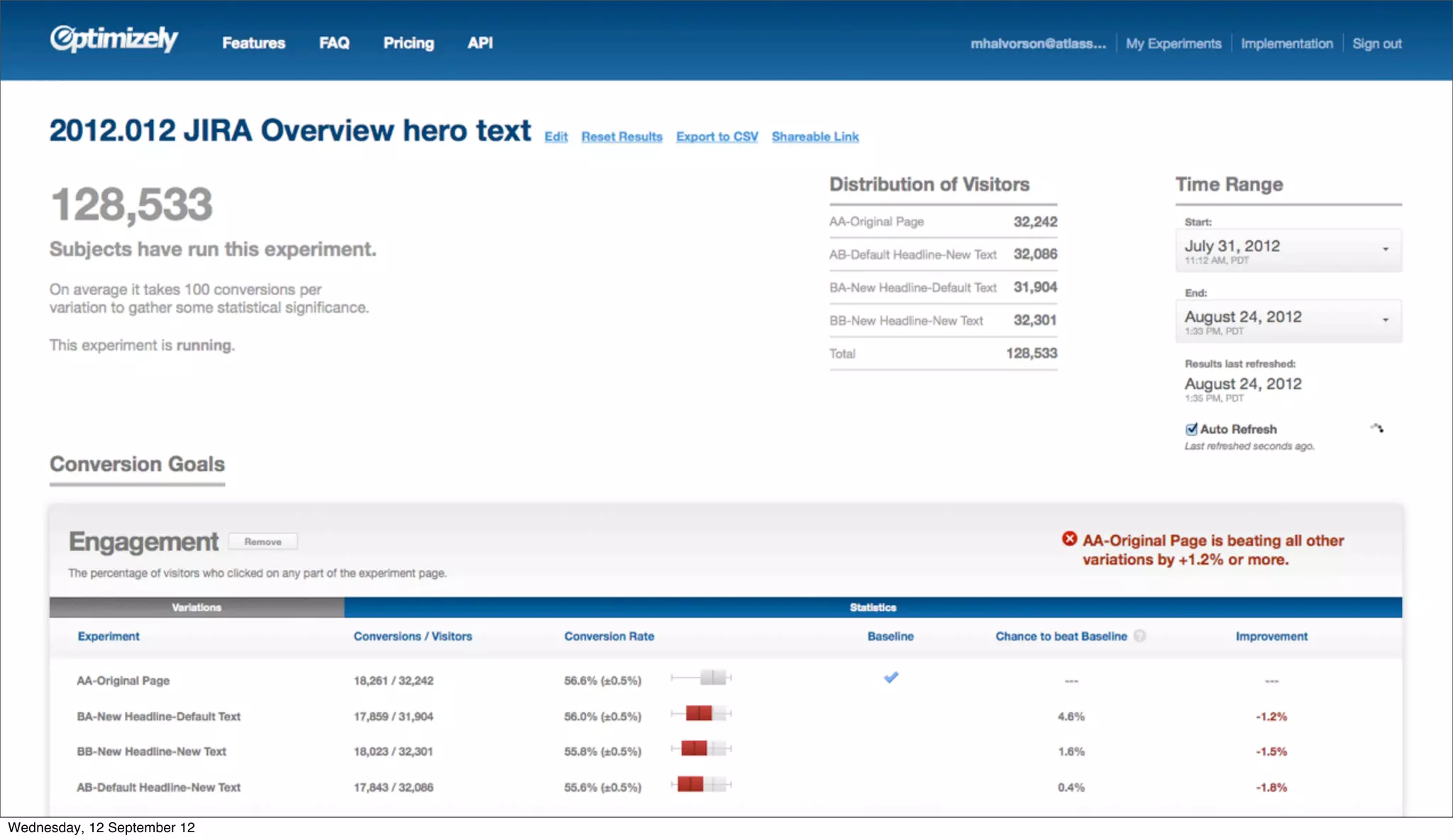 Wednesday, 12 September 12
 