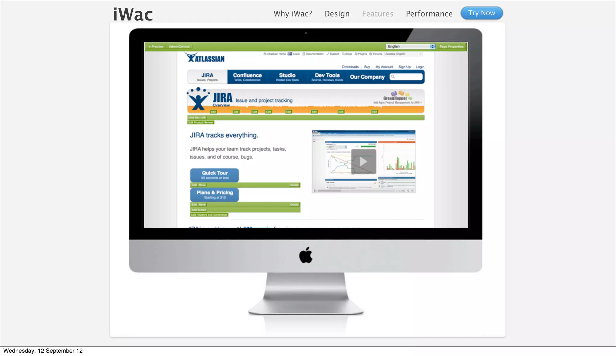 iWac   Why iWac?   Design   Features   Performance   Try Now




Wednesday, 12 September 12
 