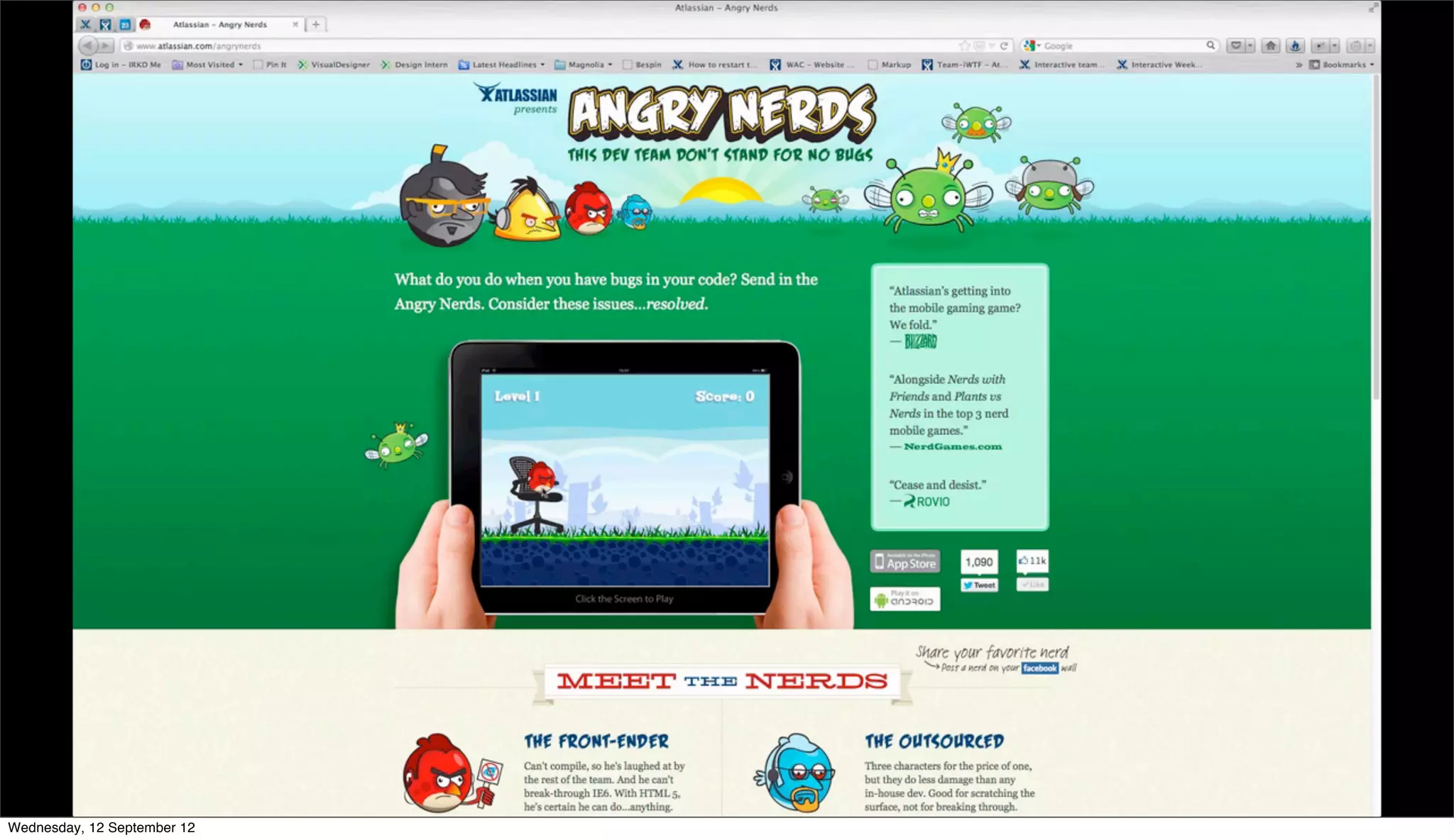 Wednesday, 12 September 12
 