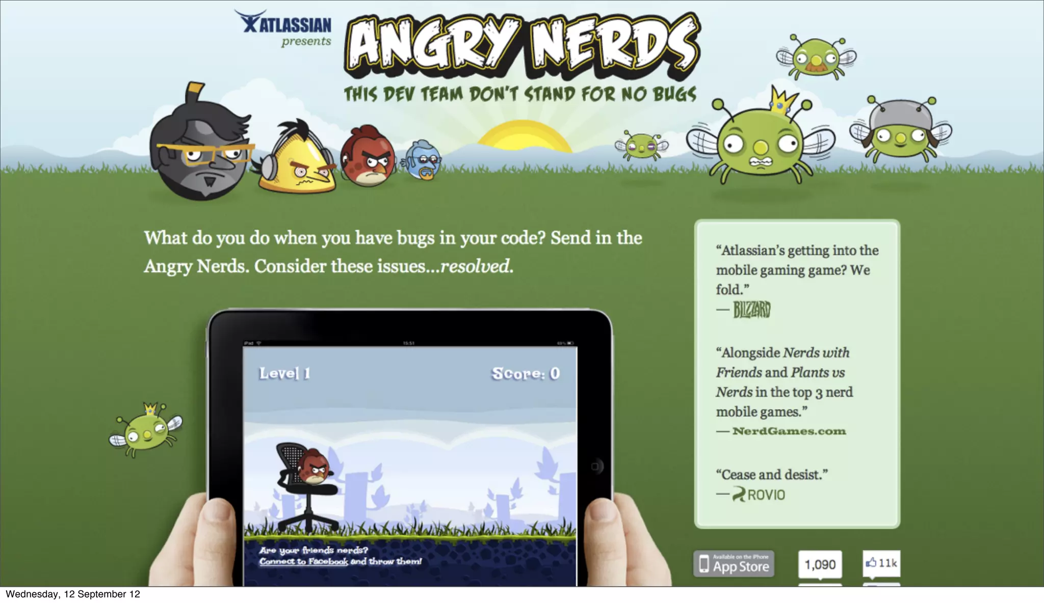 Wednesday, 12 September 12
 