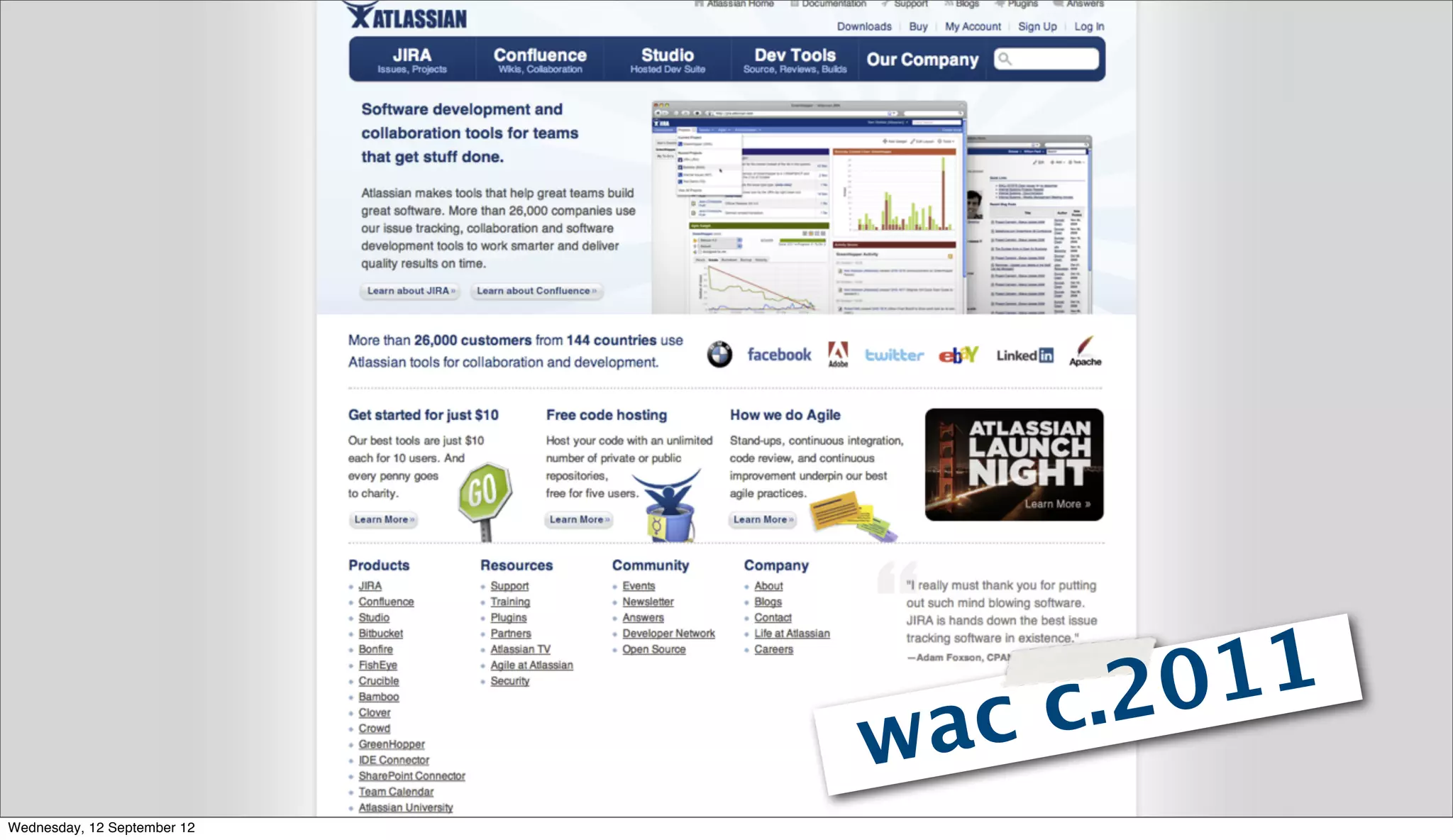 .2011
                             wacc
Wednesday, 12 September 12
 