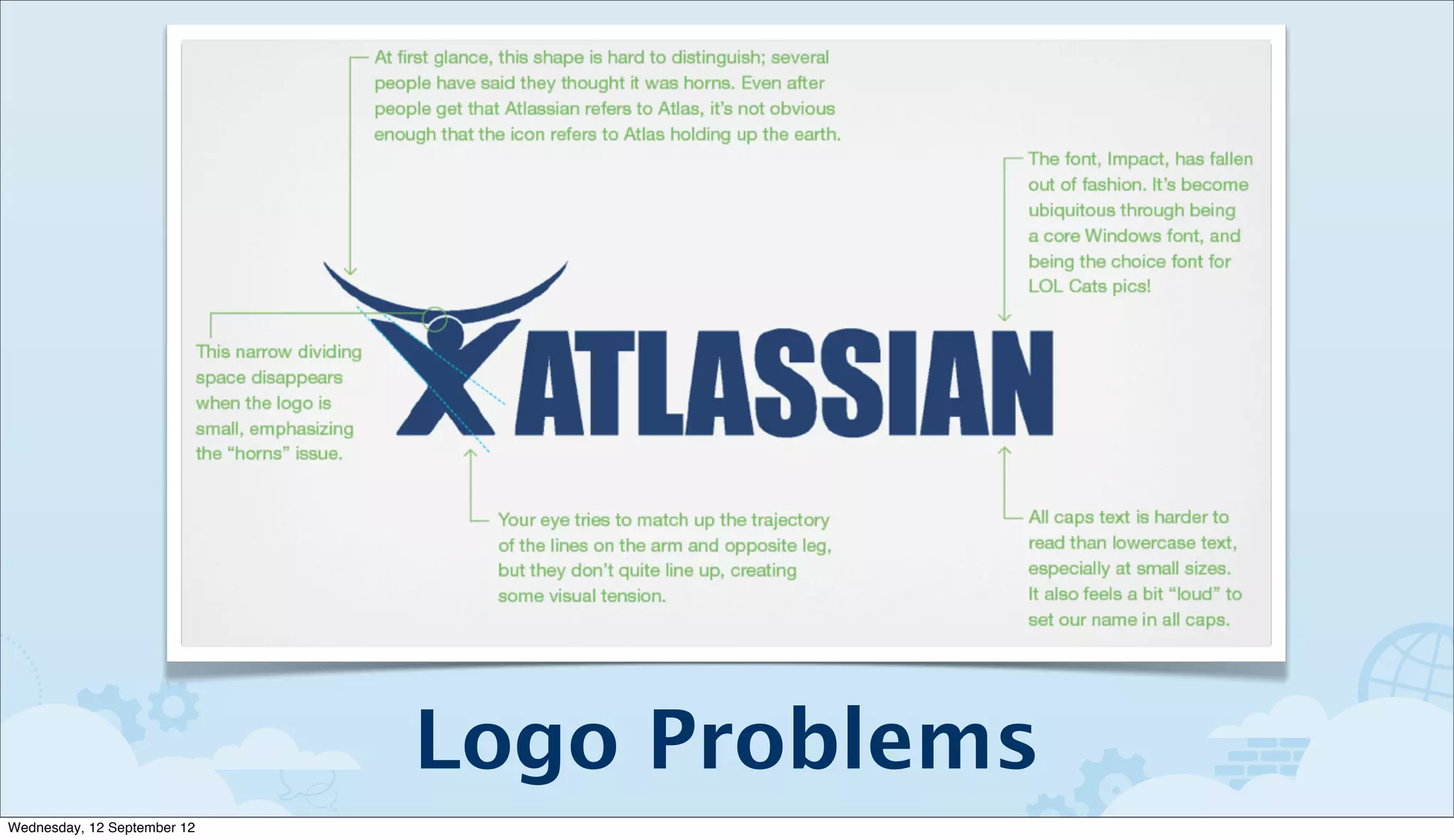 Logo Problems
Wednesday, 12 September 12
 