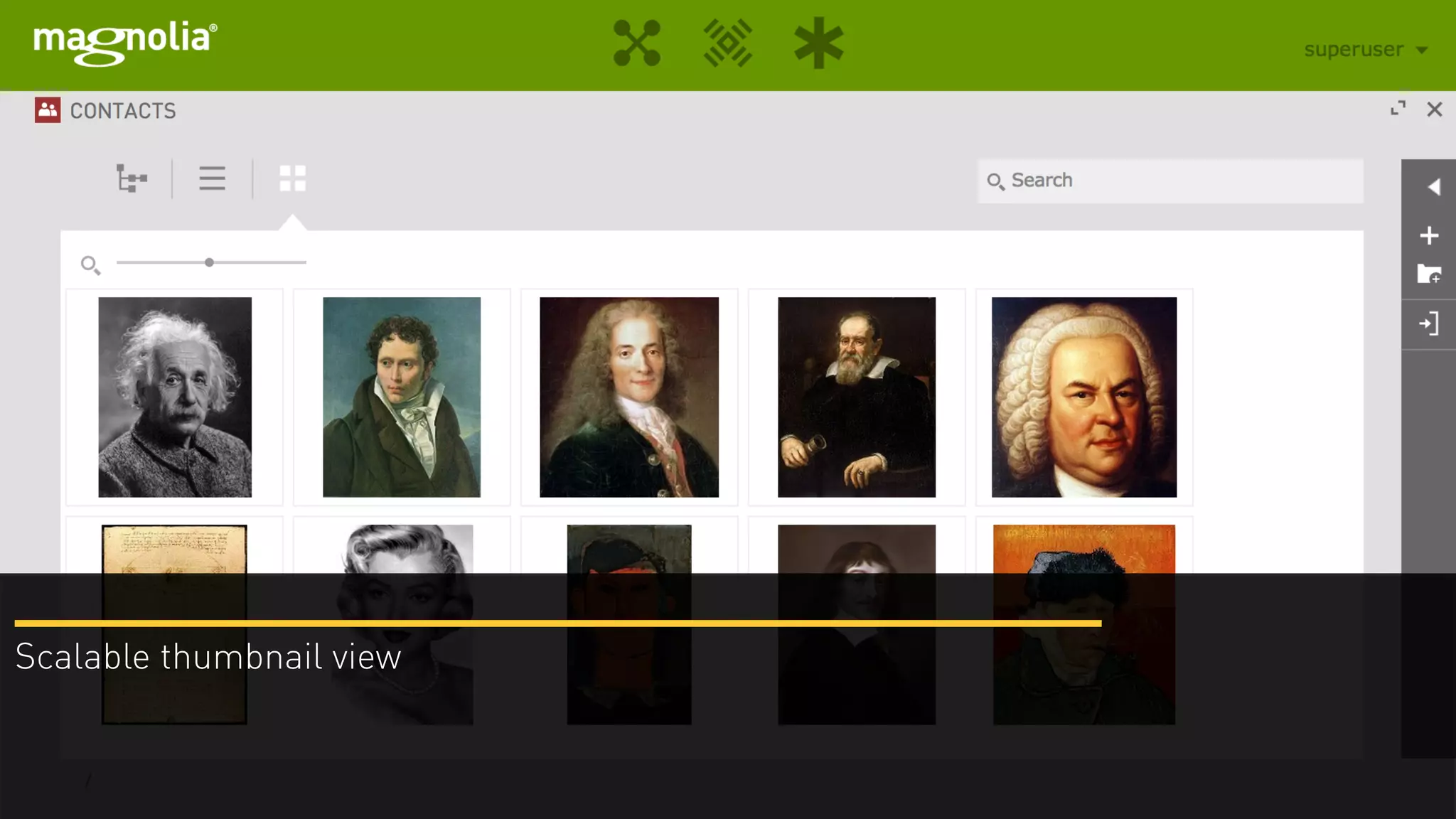Scalable thumbnail view
 